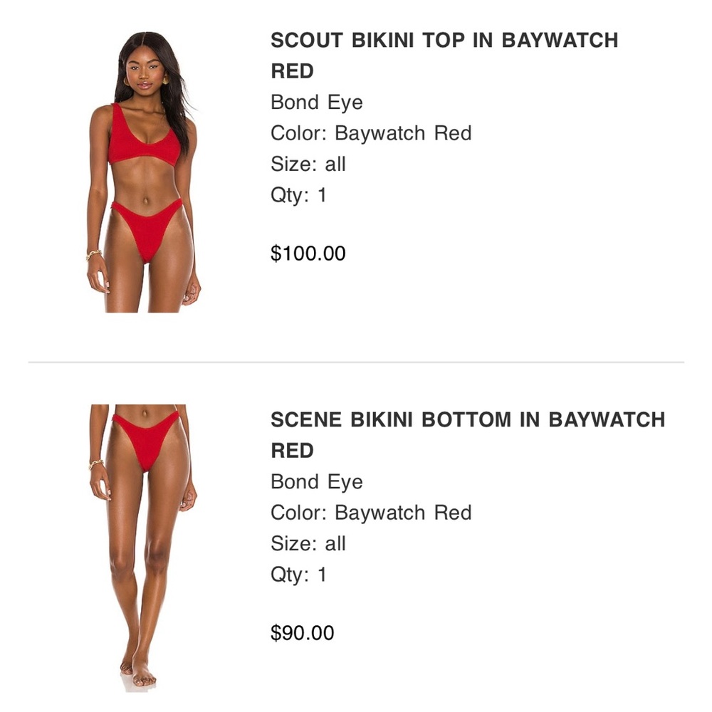 [Sold out] Bond Eye Crinkle Bikini Set — red